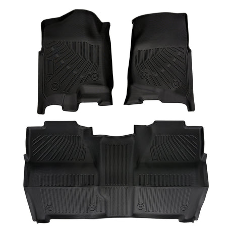 Trucktok Silverado Sierra 2007-2013 1500 & 2007-2014 2500HD 3500HD Crew Cab All-Weather TPE Floor Mats TruckTok