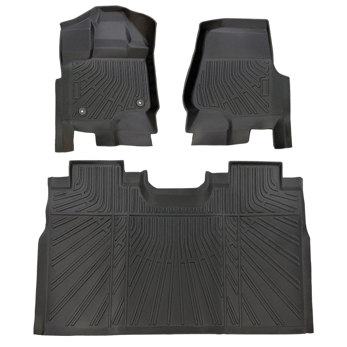 Trucktok 2015-2025 Ford F150 / F-150 Lightning SuperCrew Cab Without Seat Storage All-Weather TPE Floor Mats TruckTok