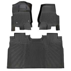 Trucktok 2015-2025 Ford F150 / F-150 Lightning SuperCrew Cab Without Seat Storage All-Weather TPE Floor Mats TruckTok