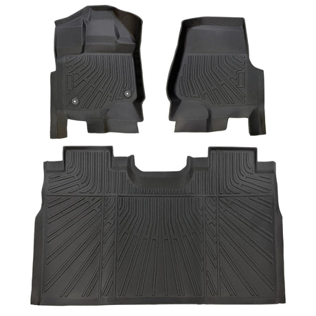 Trucktok 2015-2025 Ford F150 / F-150 Lightning SuperCrew Cab Without Seat Storage All-Weather TPE Floor Mats TruckTok