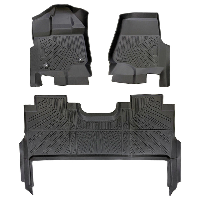 Trucktok 2015-2025 Ford F150 / F-150 Lightning SuperCrew Cab With Seat Storage All-Weather TPE Floor Mats TruckTok