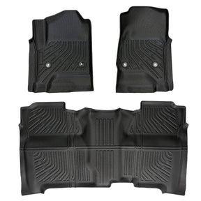 Trucktok Silverado Sierra 2014-2018 1500 & 2015-2019 2500HD 3500HD Crew Cab All-Weather TPE Floor Mats TruckTok