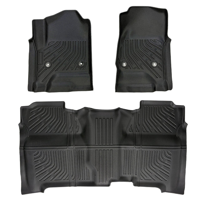 Trucktok Silverado Sierra 2014-2018 1500 & 2015-2019 2500HD 3500HD Crew Cab All-Weather TPE Floor Mats TruckTok