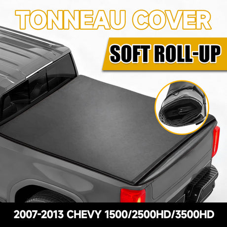 Trucktok 2007-2013 Chevy Silverado Sierra 8FT Soft Roll Up Tonneau Cover Bed TruckTok