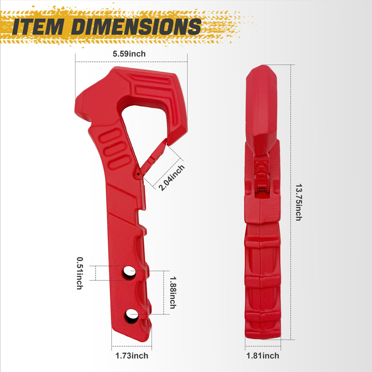 Trucktok 2" Scorpion Tail Hook 88,000 lbs Break Strength with Tightener & Pin TruckTok
