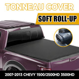 Trucktok 2007-2013 Chevy Silverado Sierra 6.5FT Soft Roll Up Tonneau Cover Bed TruckTok