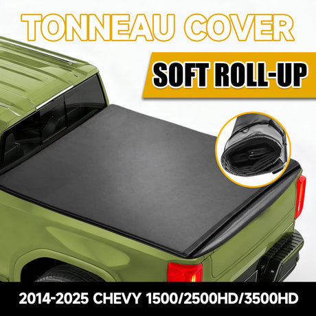 Trucktok 2014-2025 Chevy Silverado Sierra 8FT Soft Roll Up Tonneau Cover Bed TruckTok