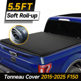 Trucktok 2015-2025 Ford F150 5.5FT Soft Roll Up Tonneau Cover Truck Bed TruckTok