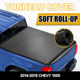 Trucktok 2014-2018 Chevy Silverado Sierra 5.8FT Soft Roll Up Tonneau Cover Bed TruckTok