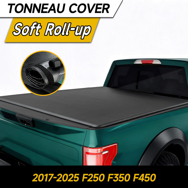 Trucktok 2017-2025 Ford F250 F350 Super Duty 8FT Soft Roll Up Tonneau Cover Bed