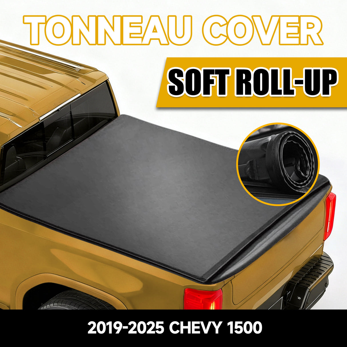 Trucktok 2019-2025 Chevy Silverado Sierra 5.8FT Soft Roll Up Tonneau Cover Bed TruckTok