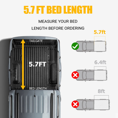 Trucktok 2009-2025 Dodge Ram 1500 5.7FT Soft Top Roll-up Tonneau Cover Truck Bed TruckTok