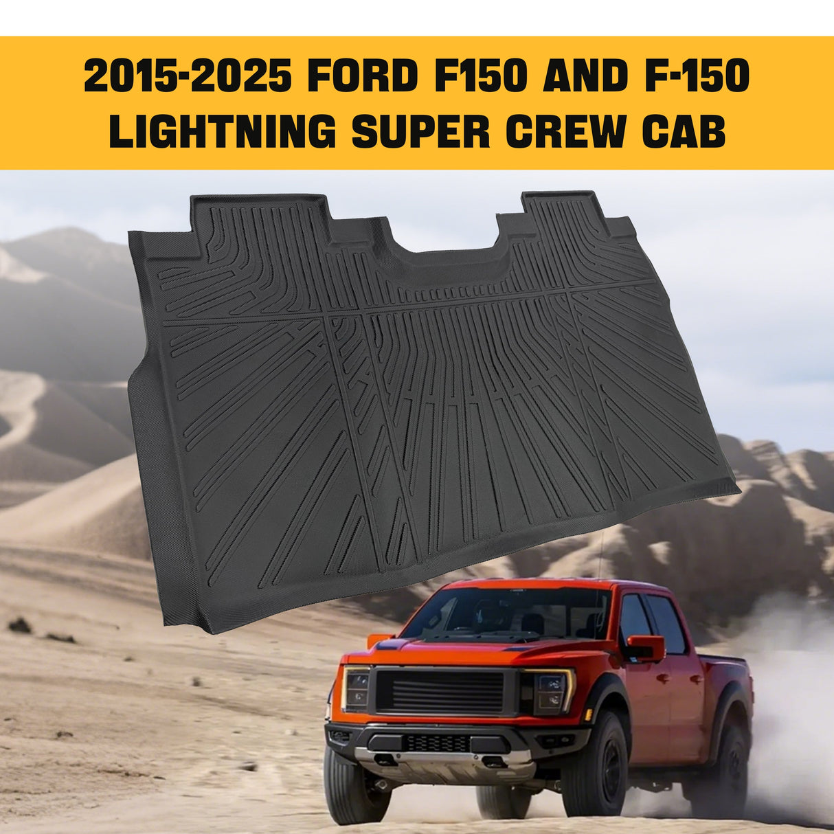 Trucktok 2015-2025 Ford F150 / F-150 Lightning SuperCrew Cab Without Seat Storage All-Weather TPE Floor Mats TruckTok