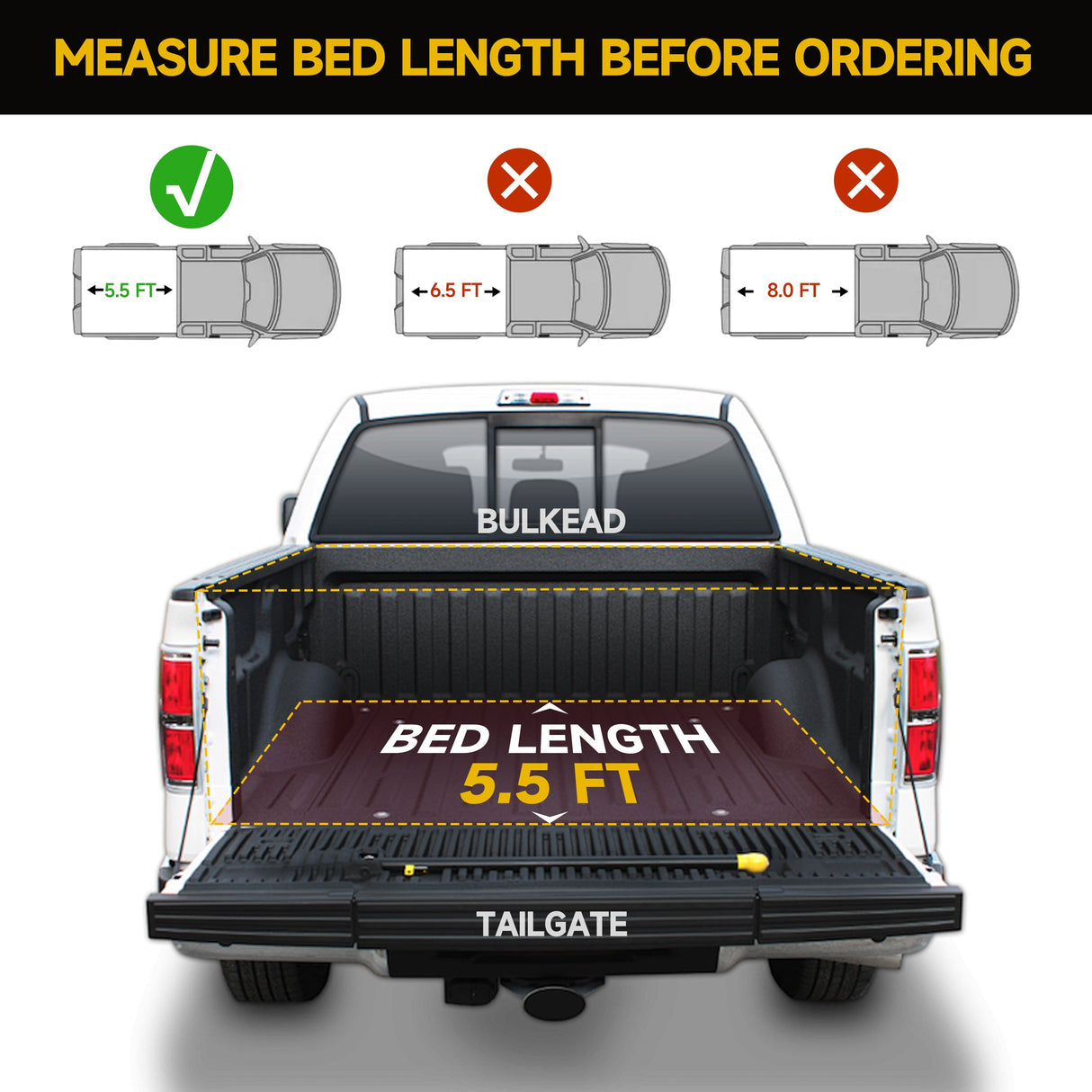 Trucktok 2015-2025 Ford F150 5.5FT Soft Roll Up Tonneau Cover Truck Bed TruckTok