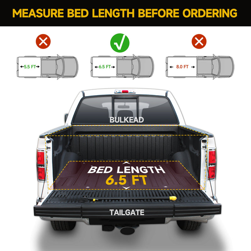 Trucktok 2015-2025 Ford F150 6.5FT Soft Roll Up Tonneau Cover Truck Bed
