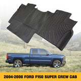 Trucktok 2004-2008 Ford F150 SuperCrew Cab All-Weather TPE Floor Mats TruckTok