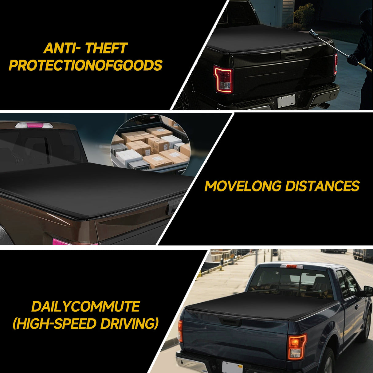 Trucktok 2017-2025 Ford F250 F350 6.8FT Soft Roll Up Tonneau Cover Truck Bed TruckTok