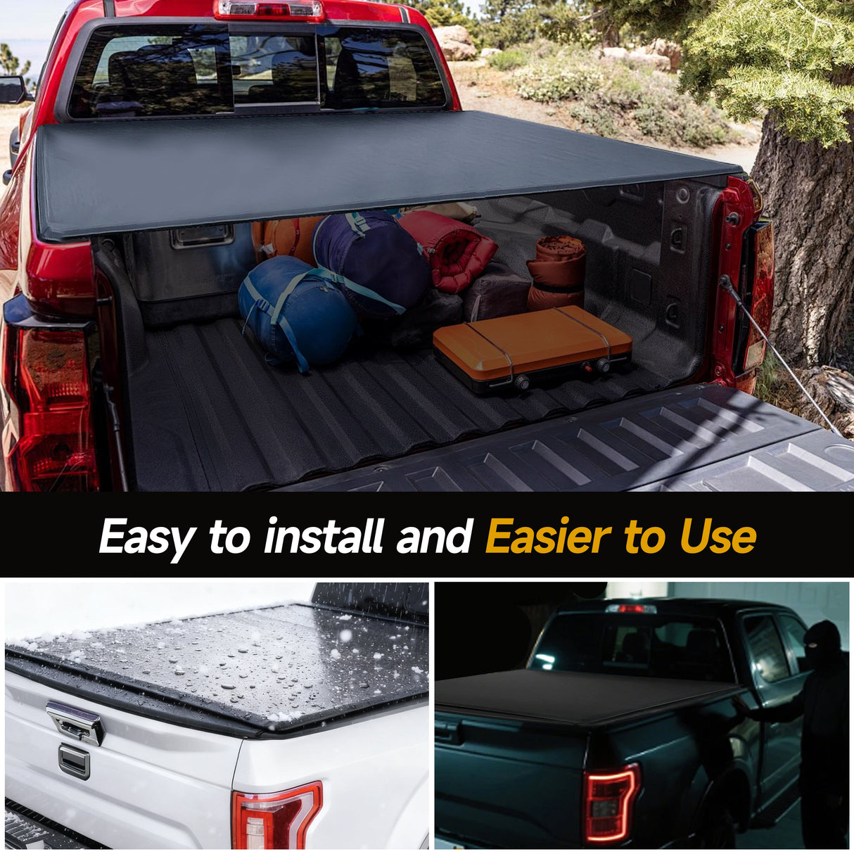 Trucktok 2015-2025 Ford F150 5.5FT Soft Roll Up Tonneau Cover Truck Bed TruckTok