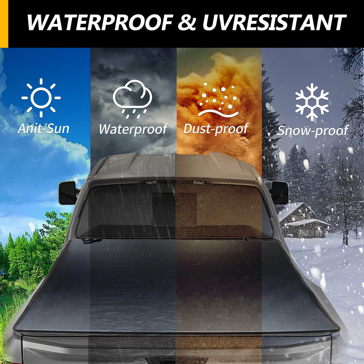 Trucktok 2003-2024 Dodge Ram 6.4FT Soft Top Roll-up Tonneau Cover Truck Bed TruckTok