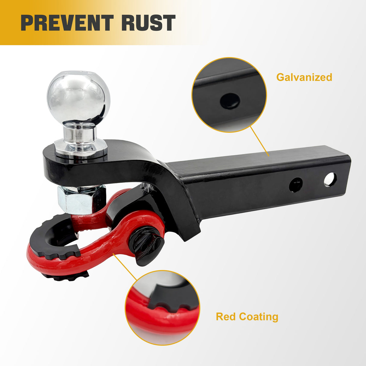 Trucktok 2" Receiver Trailer Hitch 38,500 lbs with Shackle & Lock Pin TruckTok