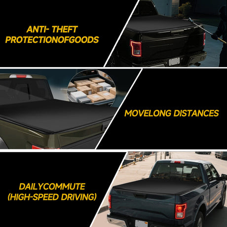 Trucktok 1999-2016 Ford F250 F350 6.8FT Soft Roll Up Tonneau Cover Truck Bed TruckTok