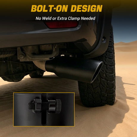 Trucktok 5" Inlet 7" Outlet 15" Overall Length Bolt On Exhaust Tailpipe Tip Black TruckTok