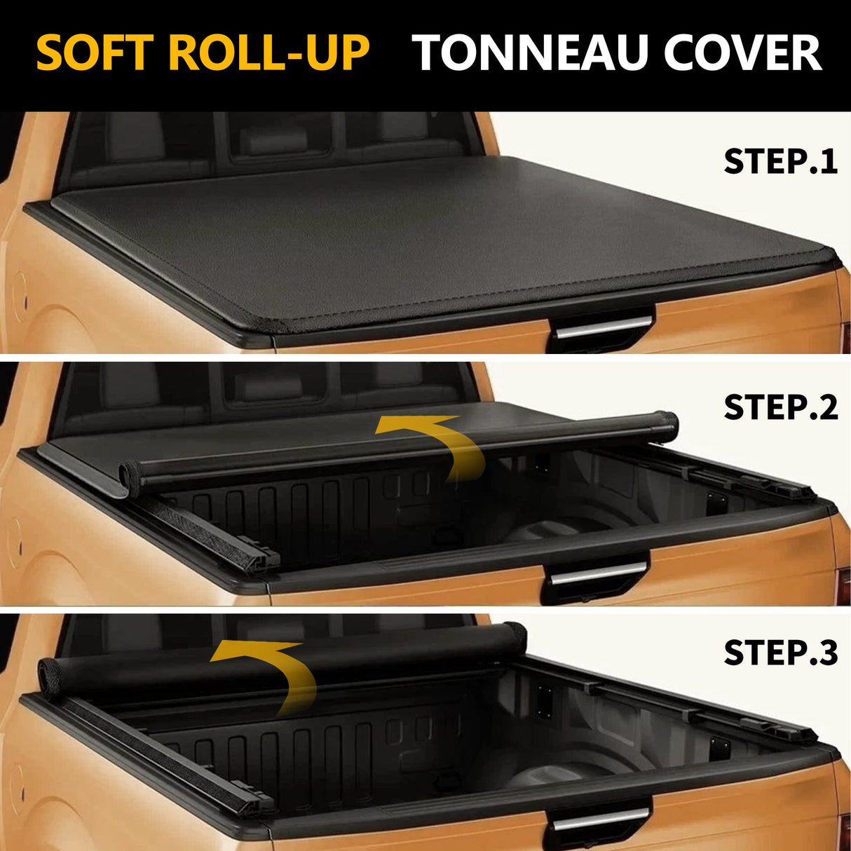 Trucktok 2003-2024 Dodge Ram 6.4FT Soft Top Roll-up Tonneau Cover Truck Bed TruckTok