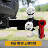 Trucktok 2" Hitch Receiver 3-Ball with Swivel Shackle Hook & Key Lock TruckTok