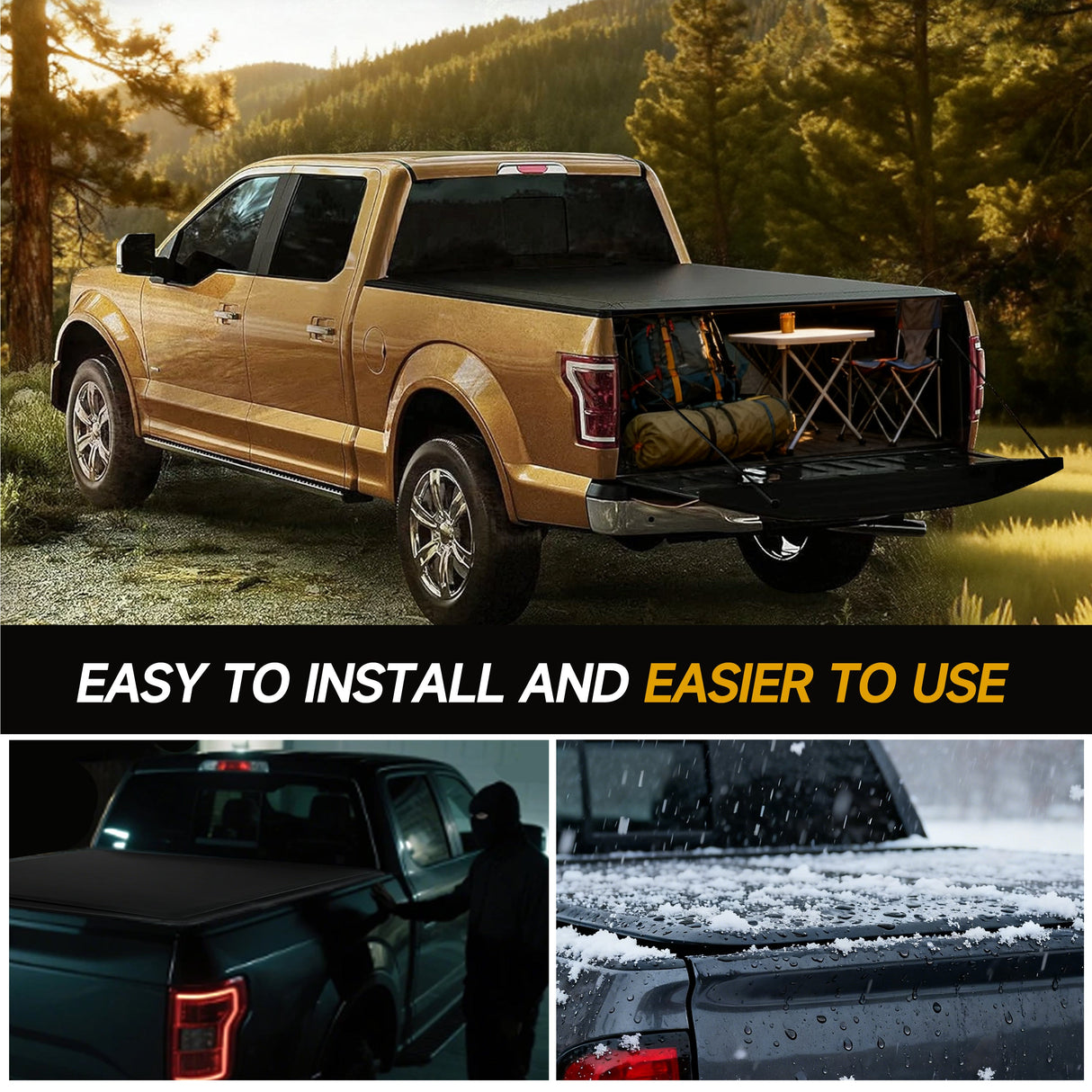 Trucktok 2014-2018 Chevy Silverado Sierra 6.5FT Soft Roll Up Tonneau Cover Bed TruckTok