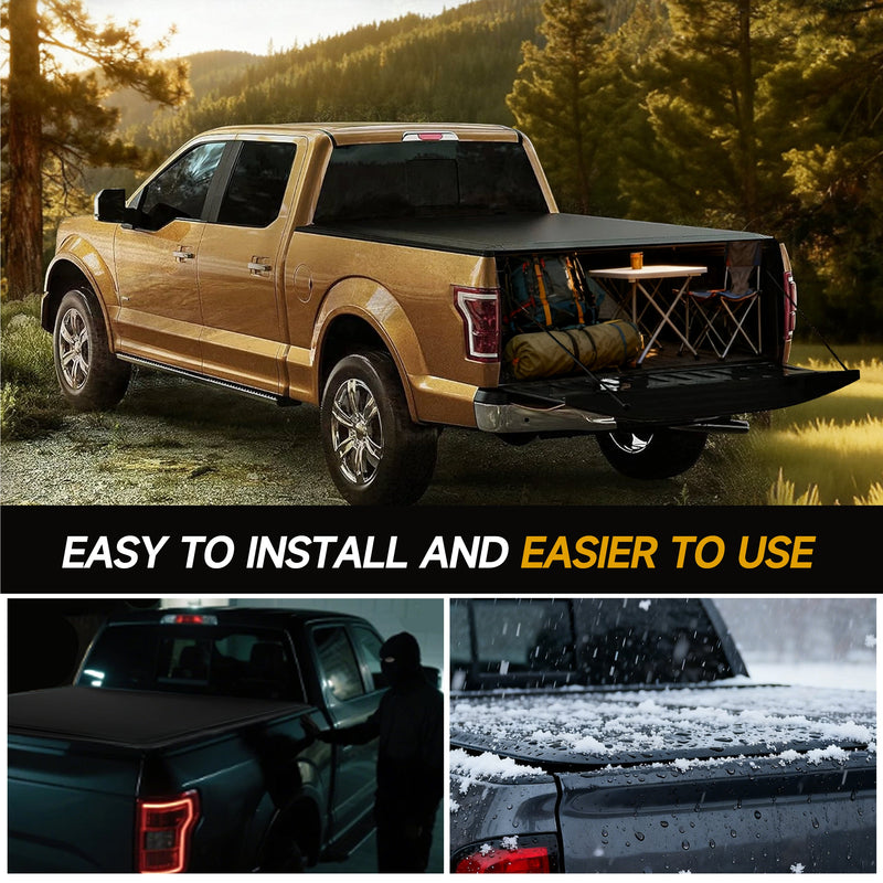 Trucktok 2014-2018 Chevy Silverado Sierra 6.5FT Soft Roll Up Tonneau Cover Bed