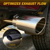 Trucktok 5" Inlet 7" Outlet 15" Overall Length Stainless Steel Bolt On Exhaust Tailpipe Tip TruckTok