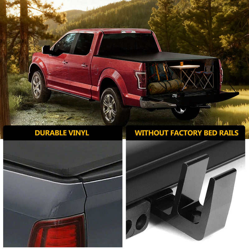 Trucktok 2003-2025 Dodge Ram 8FT Soft Top Roll-up Tonneau Cover Truck Bed
