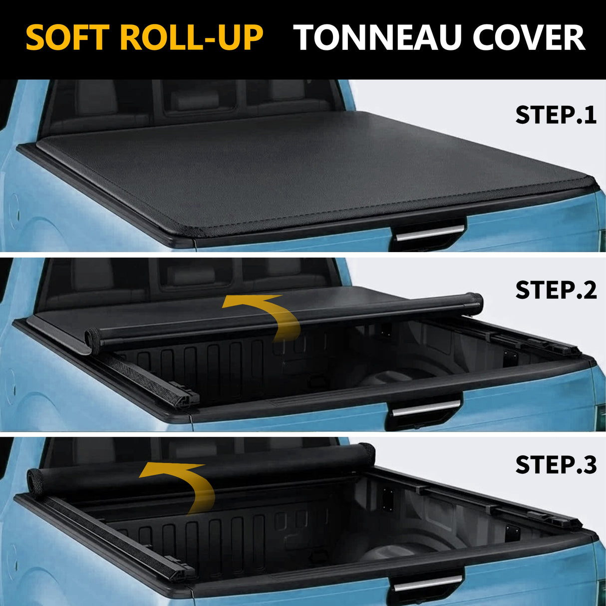 Trucktok 2014-2018 Chevy Silverado Sierra 6.5FT Soft Roll Up Tonneau Cover Bed TruckTok