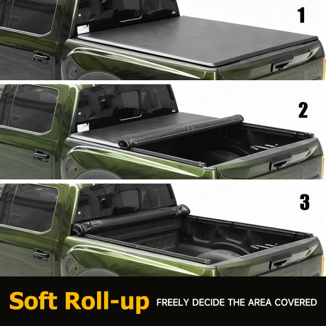 Trucktok 2017-2025 Ford F250 F350 Super Duty 8FT Soft Roll Up Tonneau Cover Bed TruckTok