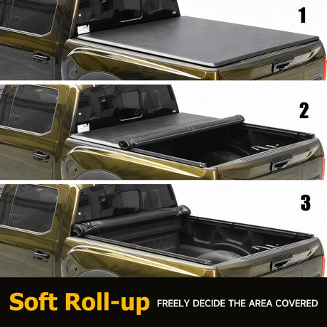 Trucktok 1999-2016 Ford F250 F350 Super Duty 8FT Soft Roll Up Tonneau Cover Bed TruckTok