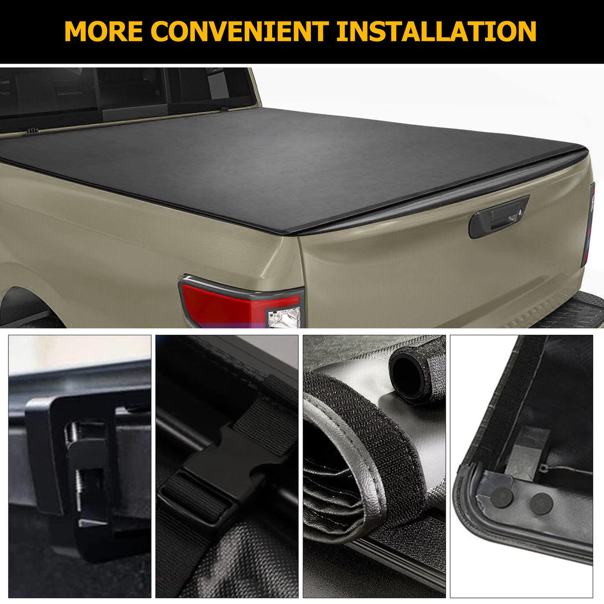 Trucktok 2007-2013 Chevy Silverado Sierra 8FT Soft Roll Up Tonneau Cover Bed TruckTok