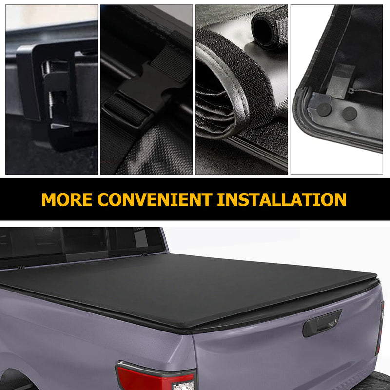 Trucktok 2014-2018 Chevy Silverado Sierra 6.5FT Soft Roll Up Tonneau Cover Bed
