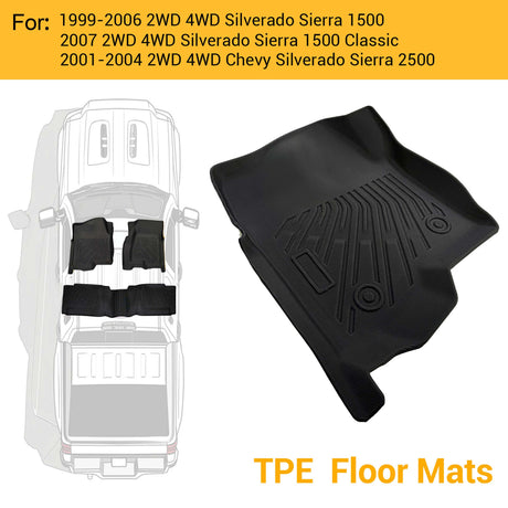 Trucktok 1999-2006 Silverado/Sierra 1500 2500 Extend Cab All-Weather TPE Floor Mats TruckTok