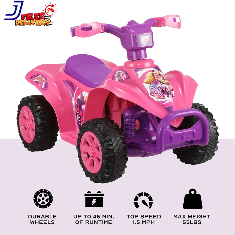 6V Battery-Powered Pink Ride-On ATV for Children Ages 2-5 Years