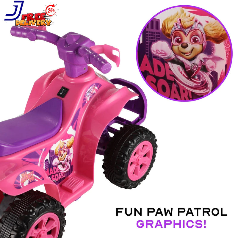 6V Battery-Powered Pink Ride-On ATV for Children Ages 2-5 Years