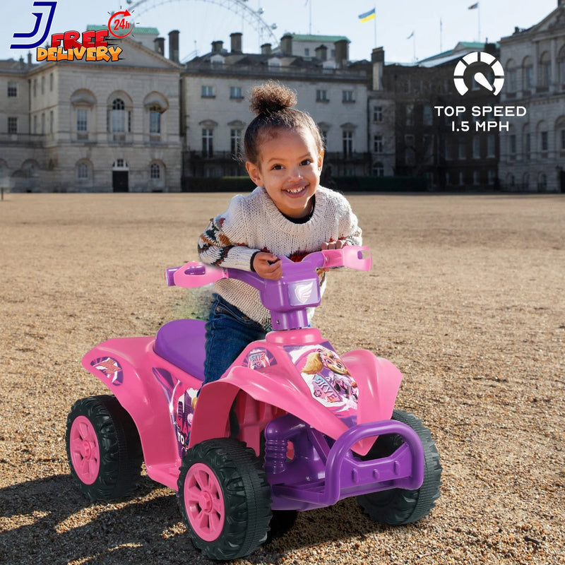 6V Battery-Powered Pink Ride-On ATV for Children Ages 2-5 Years