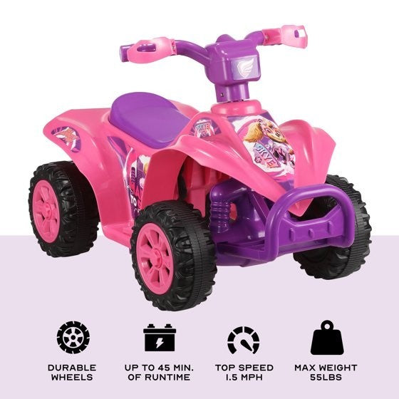 6V Battery-Powered Pink Ride-On ATV for Children Ages 2-5 Years