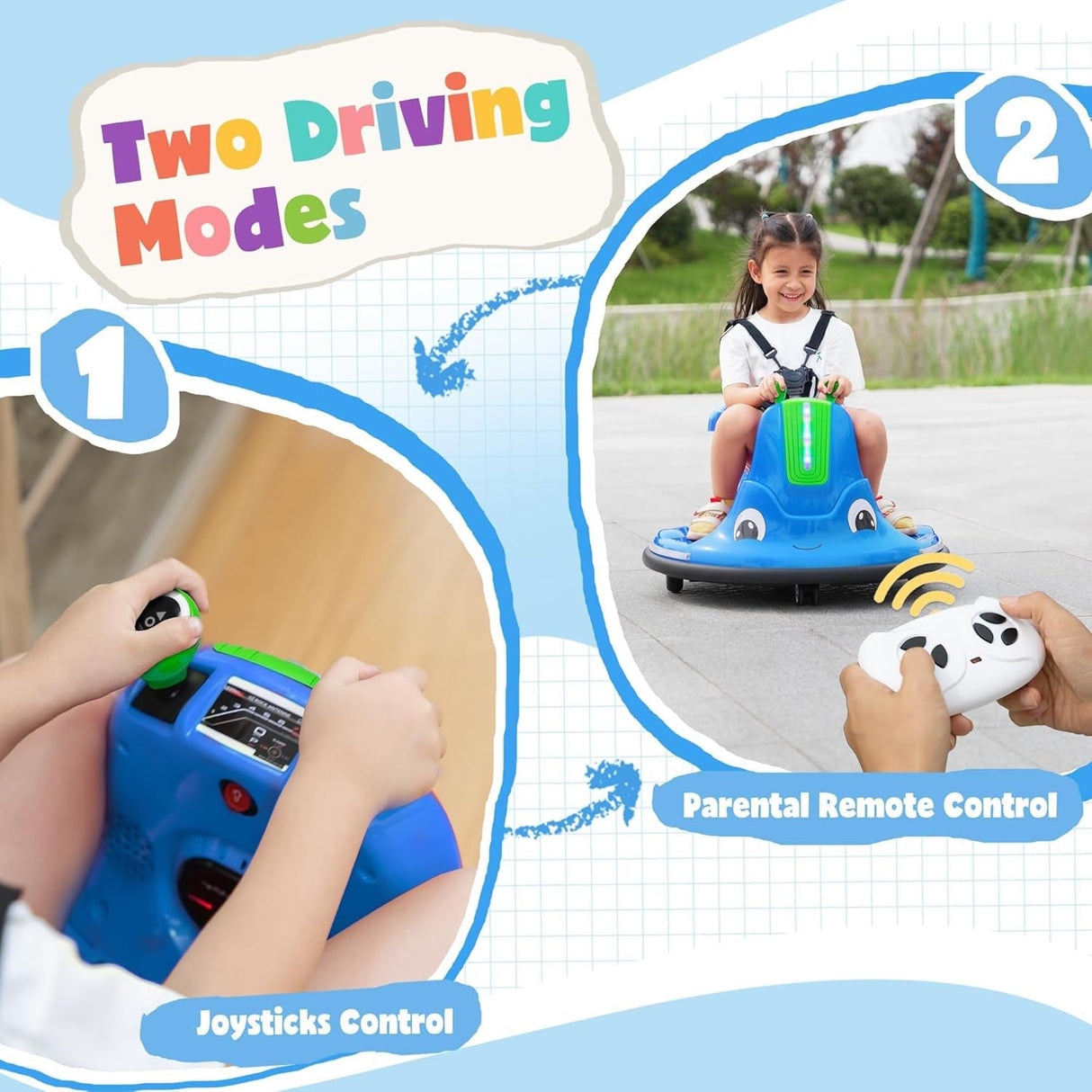 12V Snail Baby Bumper Electric Ride-On Car for Kids with Remote Control