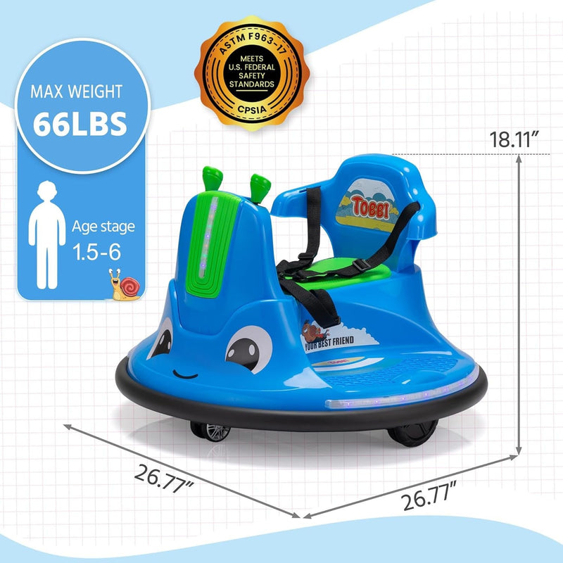 12V Electric Kids Ride-On Snail Baby Bumper Car with Remote Control