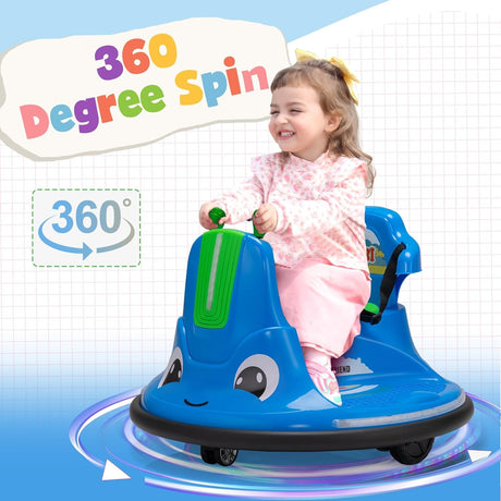 12V Electric Snail Baby Bumper Car Ride-On Toy with Remote Control for Kids
