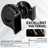 Universal 12V Electric Snail Horn for Cars and Motorcycles - Black