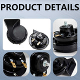 Universal 12V Electric Snail Horn for Cars and Motorcycles - Black