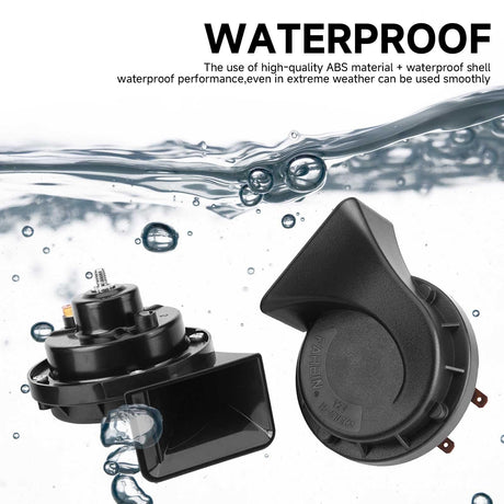 Universal 12V Electric Snail Horn for Cars and Motorcycles - Black