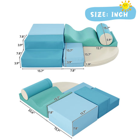 Soft Climb and Crawl Foam Playset 6-in-1 Soft Play Equipment for Kids