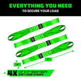 1.6" x 17" Soft Loop Tie-Down Straps (4-Pack)